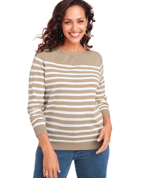 Cashmere-Like Boatneck Sweater