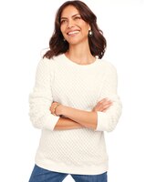 Cozy Textured Fleece Top - Ivory