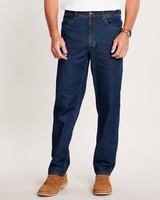 John Blair® Classics Relaxed-Fit Full-Elastic Jeans - Indigo Denim