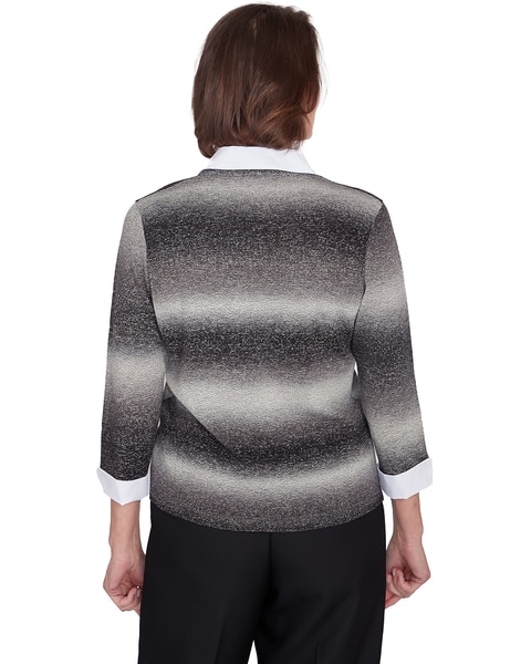 Alfred Dunner® Classics Chevron Ombre Woven Sweater