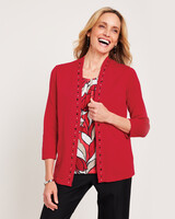 Alfred Dunner® Park Place Stained Glass Two-for-One Sweater - Red
