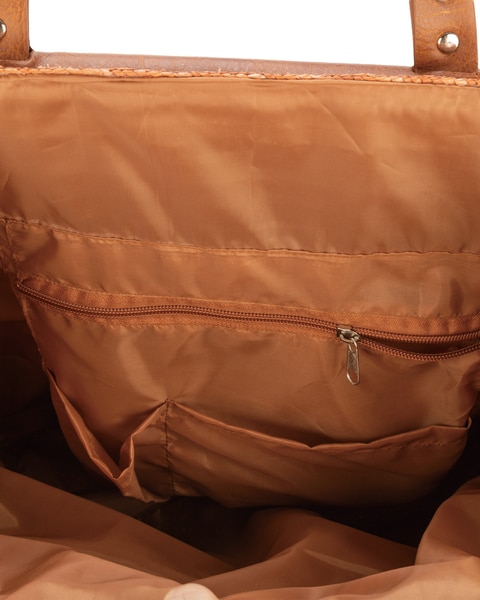 Daydreamer - Wheat Straw Tote With Leather Handles