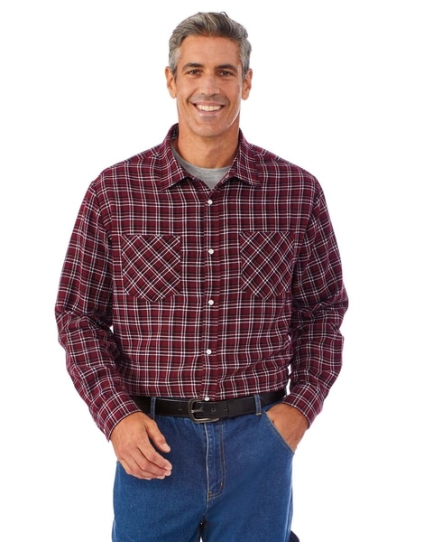 Haband Men’s Casual Joe® Snap-tastic™ Yarn Dyed Flannel Shirt