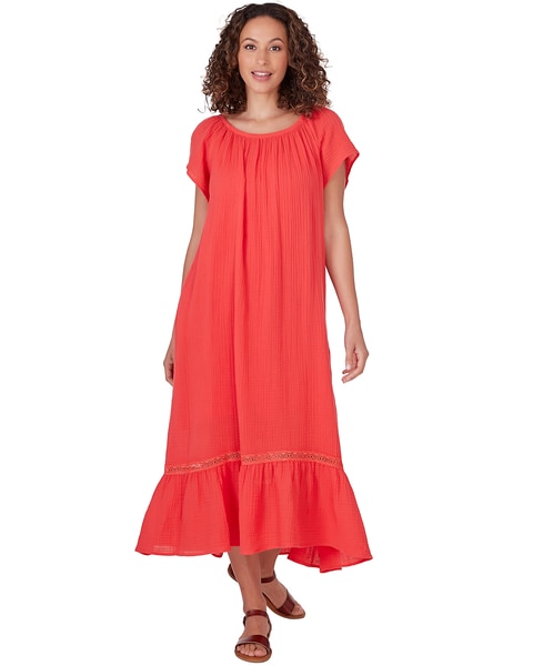 Ruby Rd® Tropical Splash Gauze High Low Dress