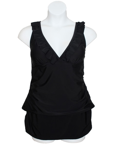 Simply Fit Plus Fashion Tankini With Skirted Bottom