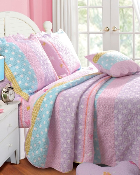 Polka Dot Stripe Quilt Set