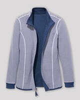 Reversible Stripe & Dot Knit Zip Jacket - alt4