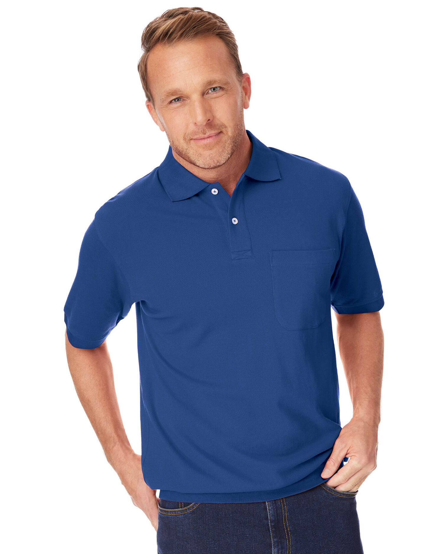 John Blair Banded-Bottom Piqué Knit Polo