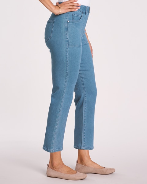 DenimEase™ Flat-Waist Crop Jeans