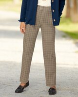 Everyday Knit Straight-Leg Houndstooth Pants