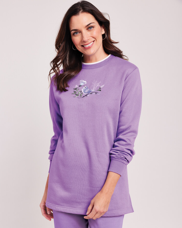 Better-Than-Basic Embroidered Tunic Sweatshirt | Blair