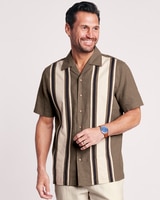 John Blair® Linen Blend Colorblock Shirt