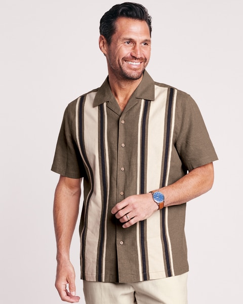 John Blair® Linen Blend Colorblock Shirt