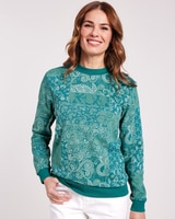 Print Better-Than-Basic Fleece Sweatshirt - Bayou Patchwork