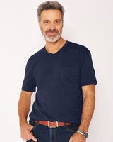 John Blair Everyday Jersey Knit Short-Sleeve Pocket V-Neck Tee