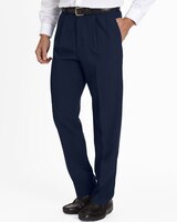 John Blair Signature Relaxed-Fit Pleated-Front Dress Pants - Navy