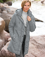 Rushmore Water-Resistant Quilted Parka - Slate Gray