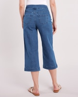 DenimEase™ Flat-Waist Wide Leg Crop Jeans - alt2