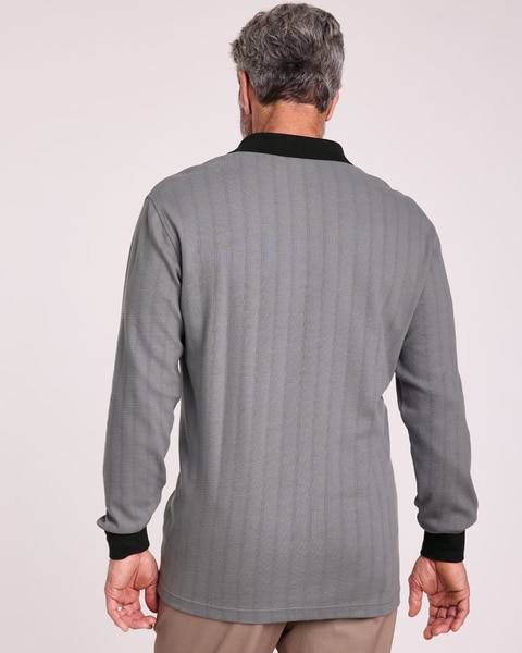 John Blair Long-Sleeve Textured Polo