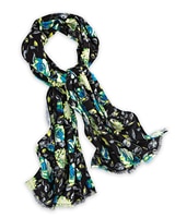 Print Scarf - Black Floral