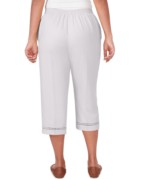 Alfred Dunner® Charleston Twill Capri With Lace Inset Bottom
