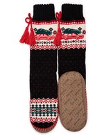 MUK LUKS Acrylic Slipper Sox 1pr - Ebony Stationwagon