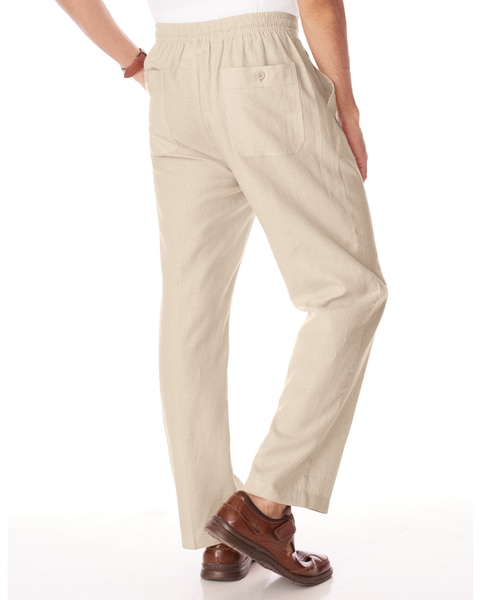John Blair® Relaxed-Fit Linen Blend Drawstring Pants