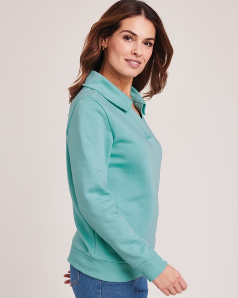 Fleece Polo Sweatshirt