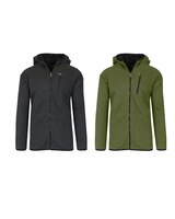 Blu Rock Tech Sherpa Fleece-Lined Zip Hoodie -2 Pack - Charcoal/Olive