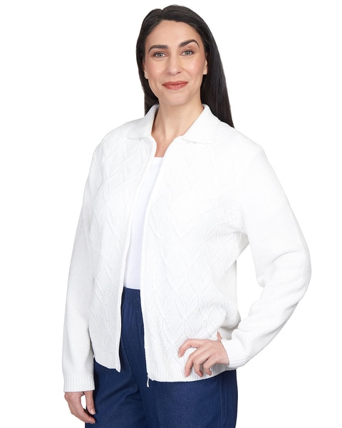 Alfred Dunner® Classics Classic Zip Up Front Cardigan