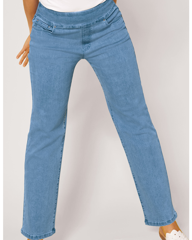 DenimEase Flat-Waist Wide-Leg Jeans | Blair
