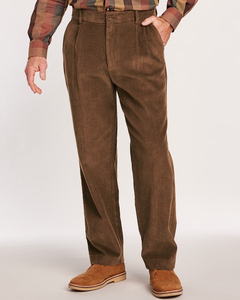 John Blair Relaxed-Fit Hidden Elastic Wide-Wale Corduroy Pants