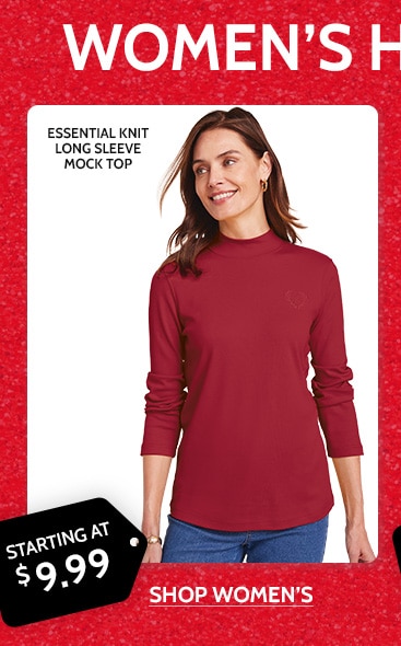 essential knit long sleeve mock top starting at $9.99 shop women's