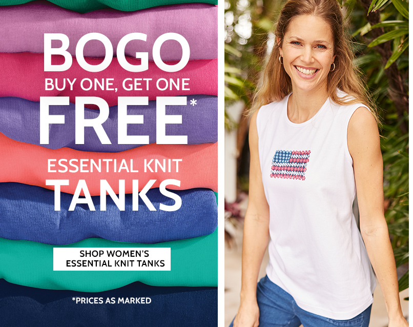bogo buy one, get one free essential knit tanks shop women's essential knit tanks *prices as marked