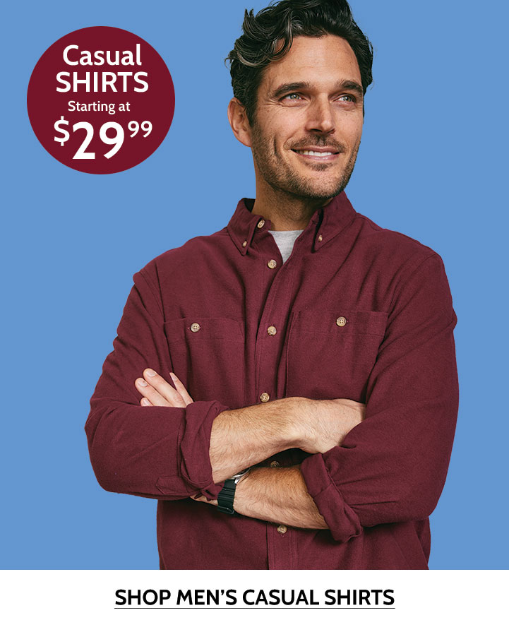 casual shirts startung at $29.99 shop men's casual shirts