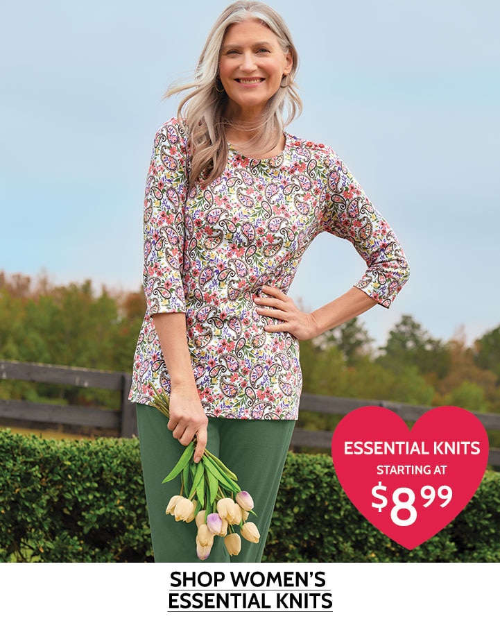 essential knits starting $8.99 shop women's essential knits