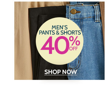 Top-to-bottom wear now bargains! men's pants & jeans 40% off shop now