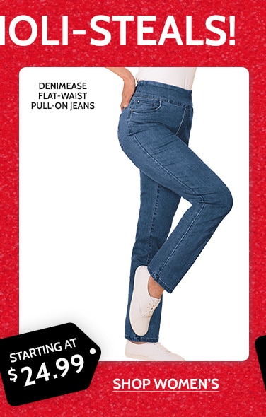 classicease flat-waist pull-on pants starting at $24.99 shop women's