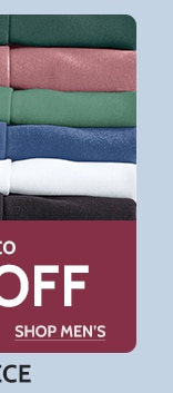 up to 25% off shop men's fleece