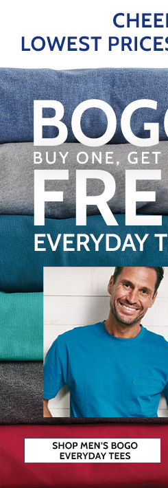 bogo buy one, get one free everyday tees shop men's everyday tees *prices as marked