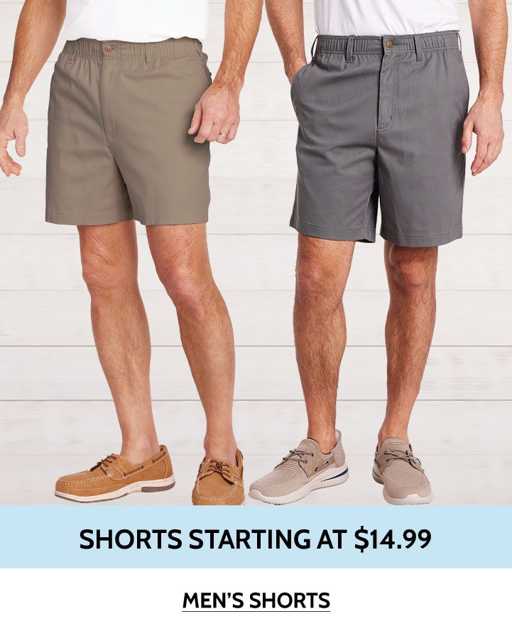 shorts starting at $14.99 men's shorts