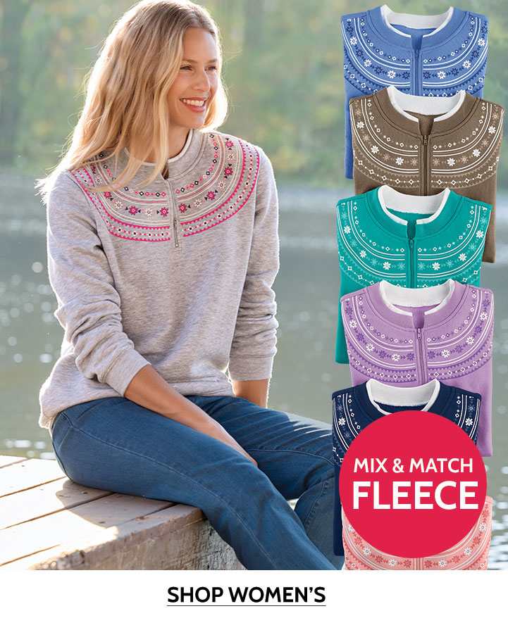 mix & match fleece shop women's