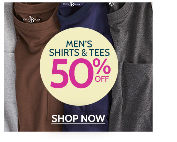 Top-to-bottom wear now bargains!men's shirts & tees 50% off shop now